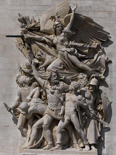 François Rude, La Partenza dei volontari del 1792, 1836, pierre de Chérence, Parigi, Arco di Trionfo dell'Étoile, lato est