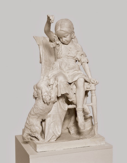 Vincenzo Vela
Portrait de la jeune comtesse Leopoldina d’Adda avec son chien
1852-54 / plâtre
